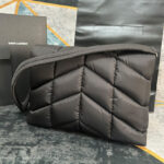 Saint Laurent Puffer Messenger Bag In Econyl Regenerated Nylon Black